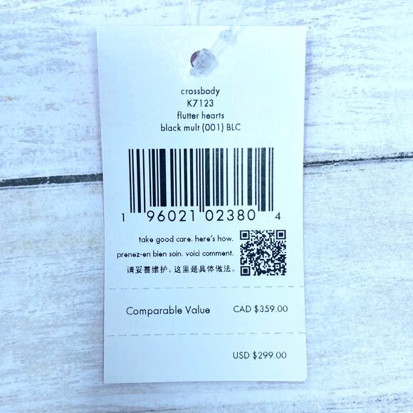 Kate Spade Rory Crossbody Purse in Black Multi Hearts k6176 - Picture 6 of 6